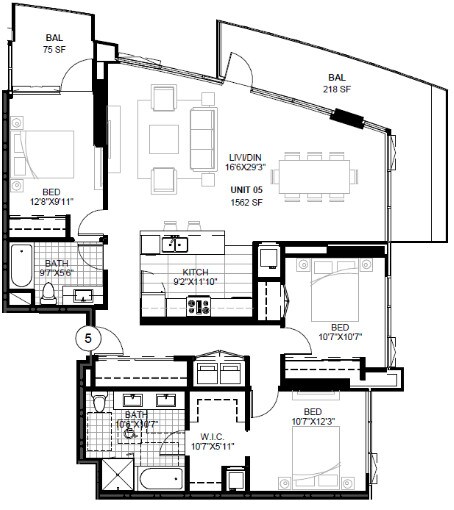 SPIRE 3F 3905 floor plan